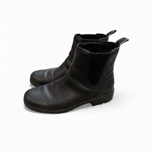 UGG Black Leather Ankle Boots